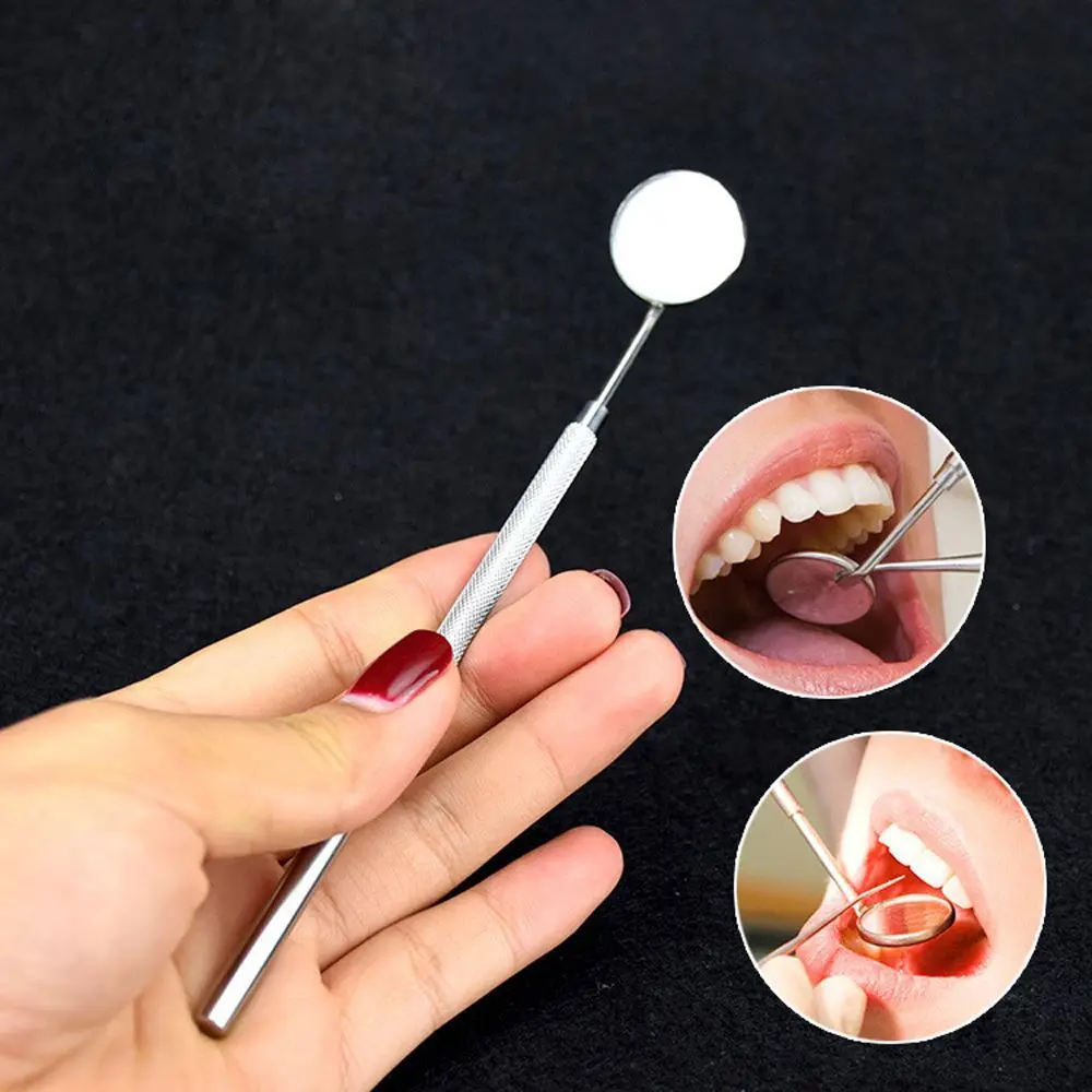 1PCs Mini Dental Mirror Oral Care Healthy Tool for Teeth Cleaning Inspection Handle Unique Art Design Makeup | Красота и здоровье