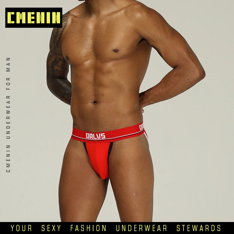 Мужские трусы джоки с низкой талией черные брифы из хлопка буквой U образной