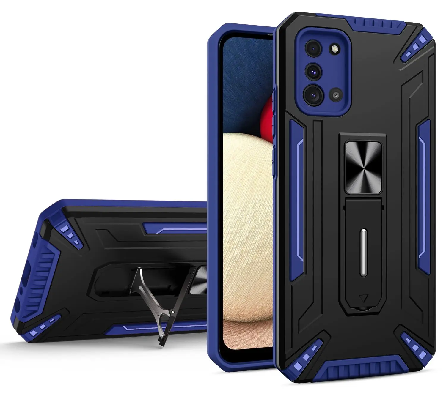 

Shockproof Magnetic Armor invisible stent Phone Case For Samsung Galaxy A02 A02S A03S F22 F62 F12 A31 A21 A11 A01 Core PC Cover