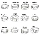 12 зодиакальные кольца Созвездие Скорпион Лев весы Телец Дева Близнецы Стрелец Овен кольцо на костяшки пальцев буквы гороскоп Дружба