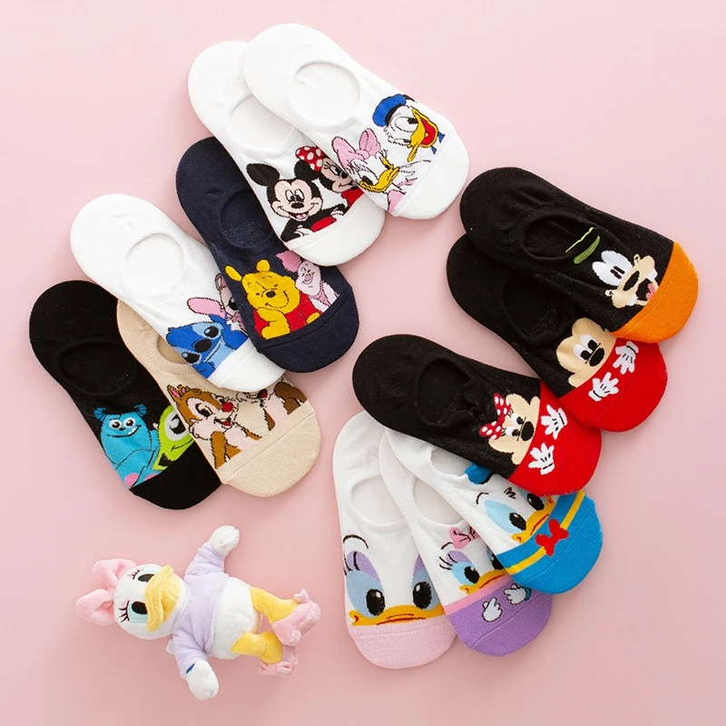 

1 pair New Disney Anime figure Summer thin Donald Duck Mickey Minnie mouse sock Cartoon casual xxx boy and girls Princess socks