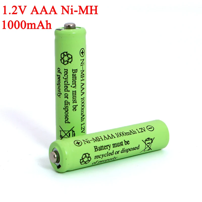 

1.2v AAA Batteries 1000mAh Rechargeable NI-Mh Battery 1.2V Ni-Mh aaa For Electric remote Control car Toy RC ues