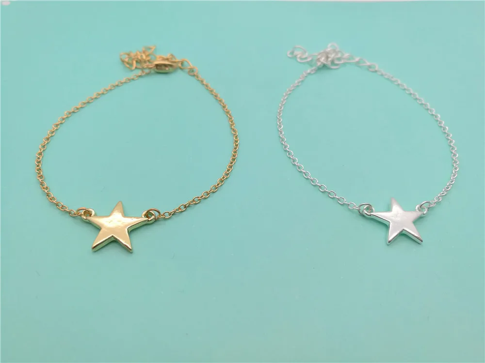 

Simple Rock Star Geometric triangle Bracelets Tiny Small Five-pointed Star Bracelet Cute Sideways Bracelets for Women jewelry