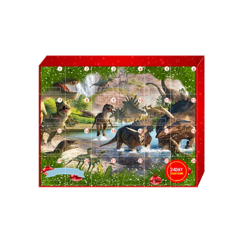 

2 Styles Christmas Countdown Calendar Toy Set With Cute Animal Decompressed Toy Cartoon Accessories Educational Toy Dropshiping