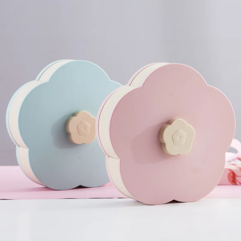 Двухслойная вращающаяся пластиковая коробка с лепестками контейнер для еды