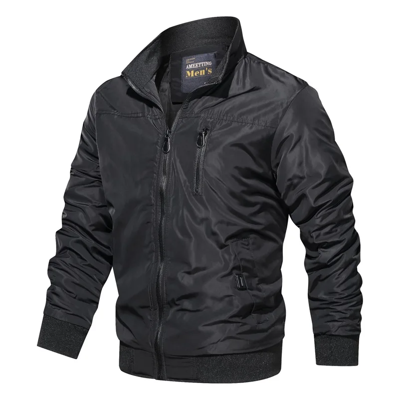 Autumn Military Bomber Jacket Men Slim Fit 2019 Winter Casual Mens Solid Outwear Zipper Coat Man Tracksuit Windproof | Мужская одежда