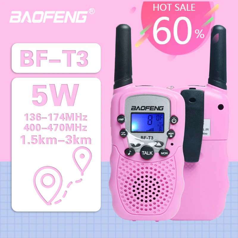 

Портативная рация Baofeng, 5 Вт, BF-T3 мА ч, 2 шт., 1800
