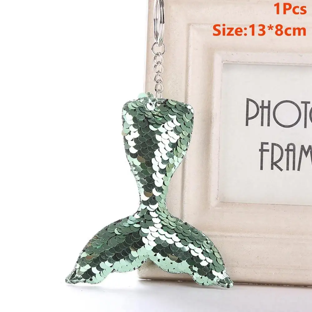 Mermaid Keychain 12 Taoup 1 шт. градиентные цвета радуги блестки маленький брелок для ключей «русалка» с днем рождения Русалка тема вечерние декор для кулоны для девочек DIY - Цвет: Mermaid Keychain 12