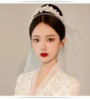 pearl crowns korean fashion tiara headbands for women girls diadem bridal wedding hair accessories hairbands decor jewelry