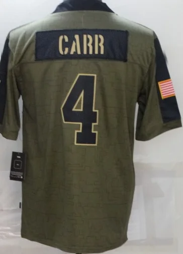 

Индивидуальная строчка, мужские майки Raiders, Дерек Карр 2021, приветствие к обслуживанию, лимитированный игрок