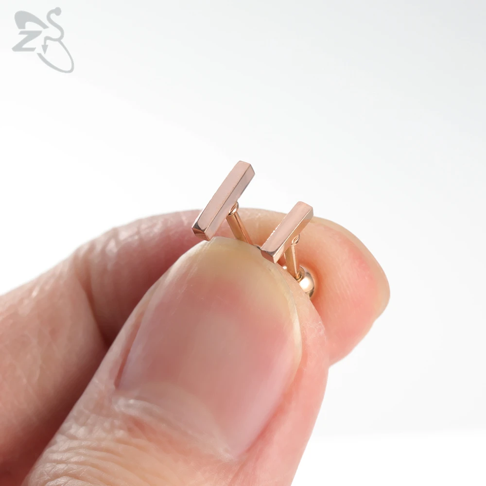 ZS 1 пара миниатюрных Т-образных сережек-гвоздиков из нержавеющей стали для женщин
