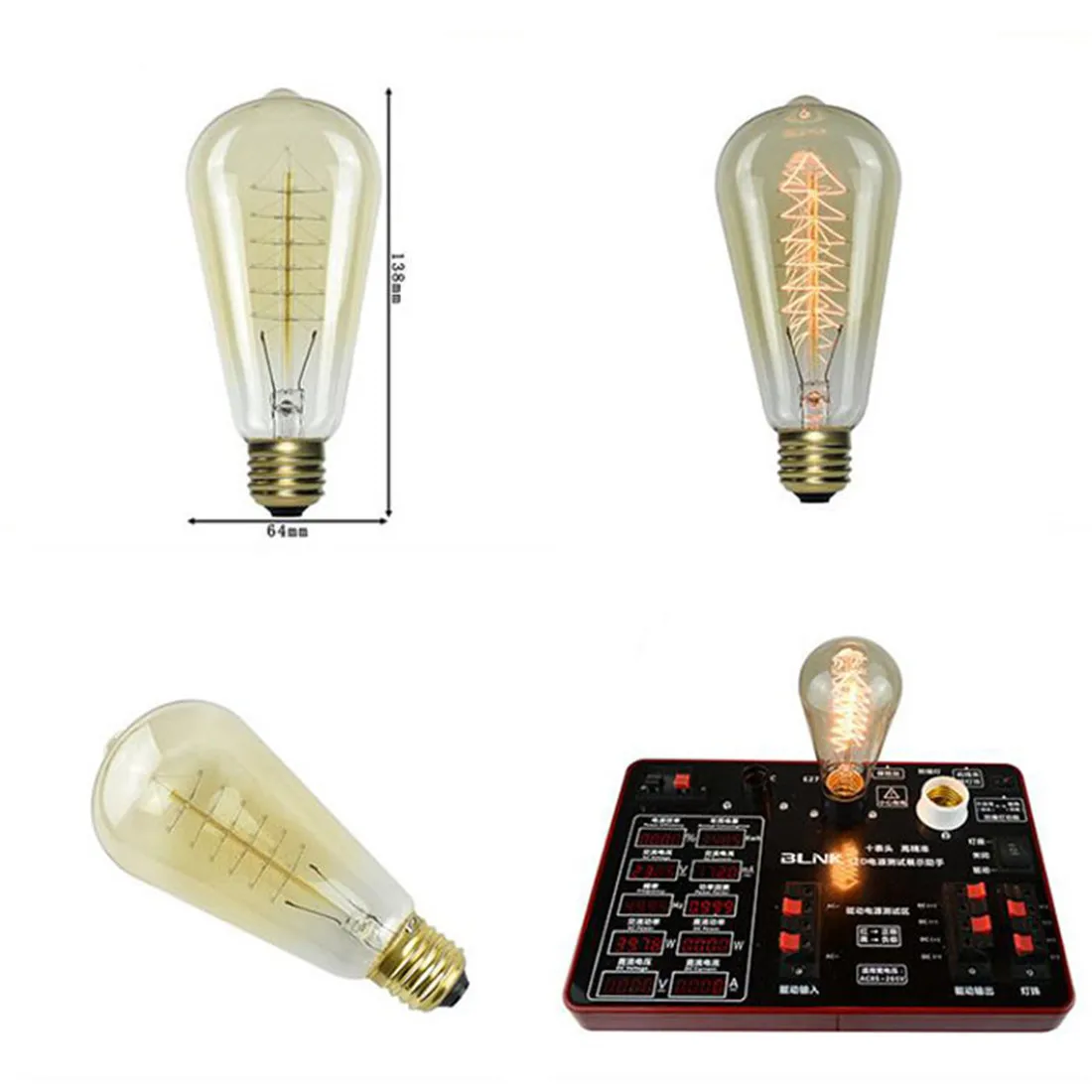 Винтаж 40 Вт 60 Edison Светильник лампы с изображением белки регулируемой яркостью ST64