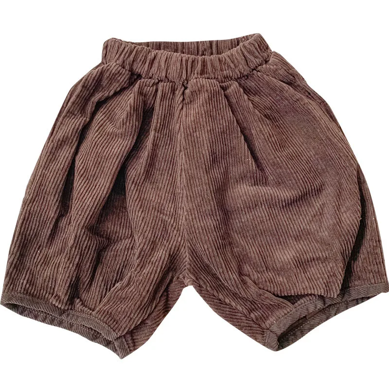 

Children Shorts Toddler Kids Loose Corduroy Short Pants Spring Summer Boys Girls Casual All-match Knee Length Pants