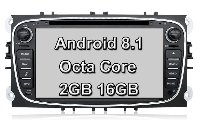Android 8 16G Black Bosion Android 9,0 автомобильный мультимедийный плеер gps 2 Din PX6 автомобильный dvd для FORD/Focus/S-MAX/Mondeo/C-MAX/Galaxy wifi автомобильный Радио gps 4G64G - Цвет: Android 8 16G Black