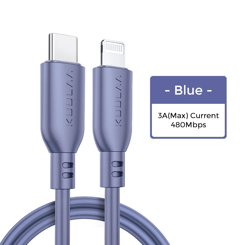 Blue KUULAA MFi USB C к Lightning Кабель для iPhone 11 Pro Max X XS 8 XR 18 Вт PD Быстрая зарядка usb type C кабель для Macbook USB-C шнур - Цвет: Blue