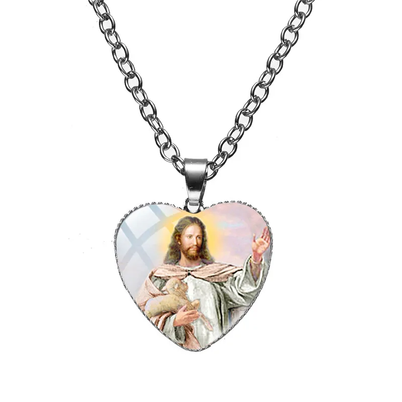Религиозная Подвеска &quotИисус&quot Бог Библии ожерелье Небесный отец сердце