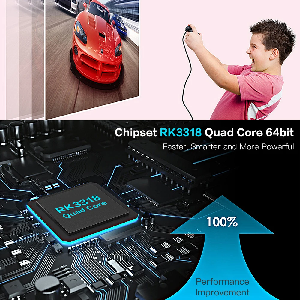 ТВ приставка Lemado LET 1 Android 9 0 RK3318 4 Гб ОЗУ 64 ПЗУ поддержка 4K 60fps 2 4G + 5 8G двойной wifi Bluetooth
