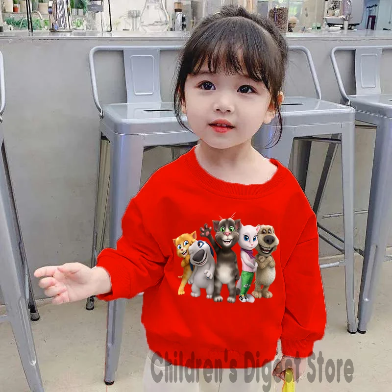 

Детская Хлопковая кофта с принтом, с круглым вырезом