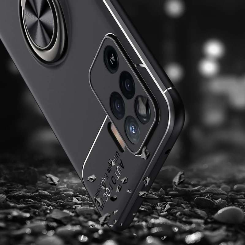 for oppo reno5 lite case metal ring holder soft silicone shockproof matte case for oppo reno5 lite cover for oppo reno5 lite free global shipping