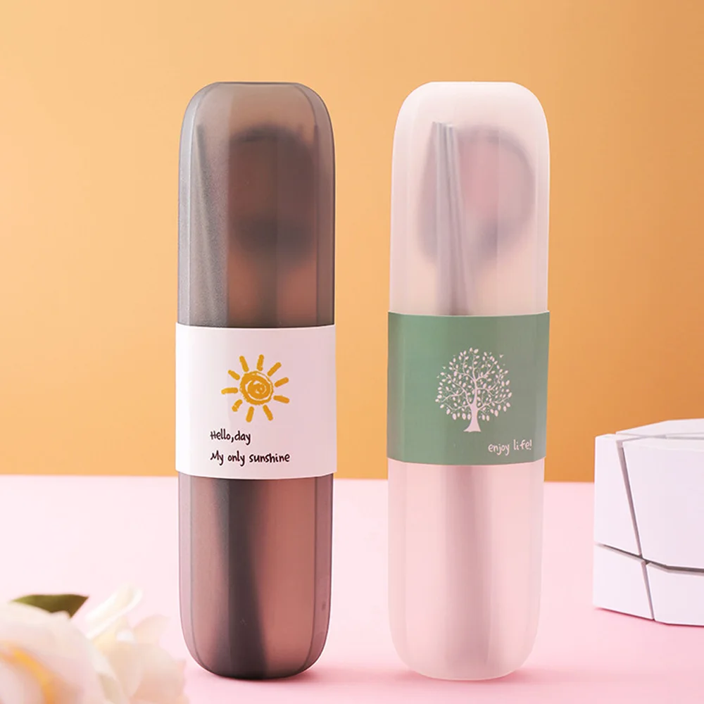 3 шт./компл. портативный набор столовых приборов из нержавеющей стали с коробкой