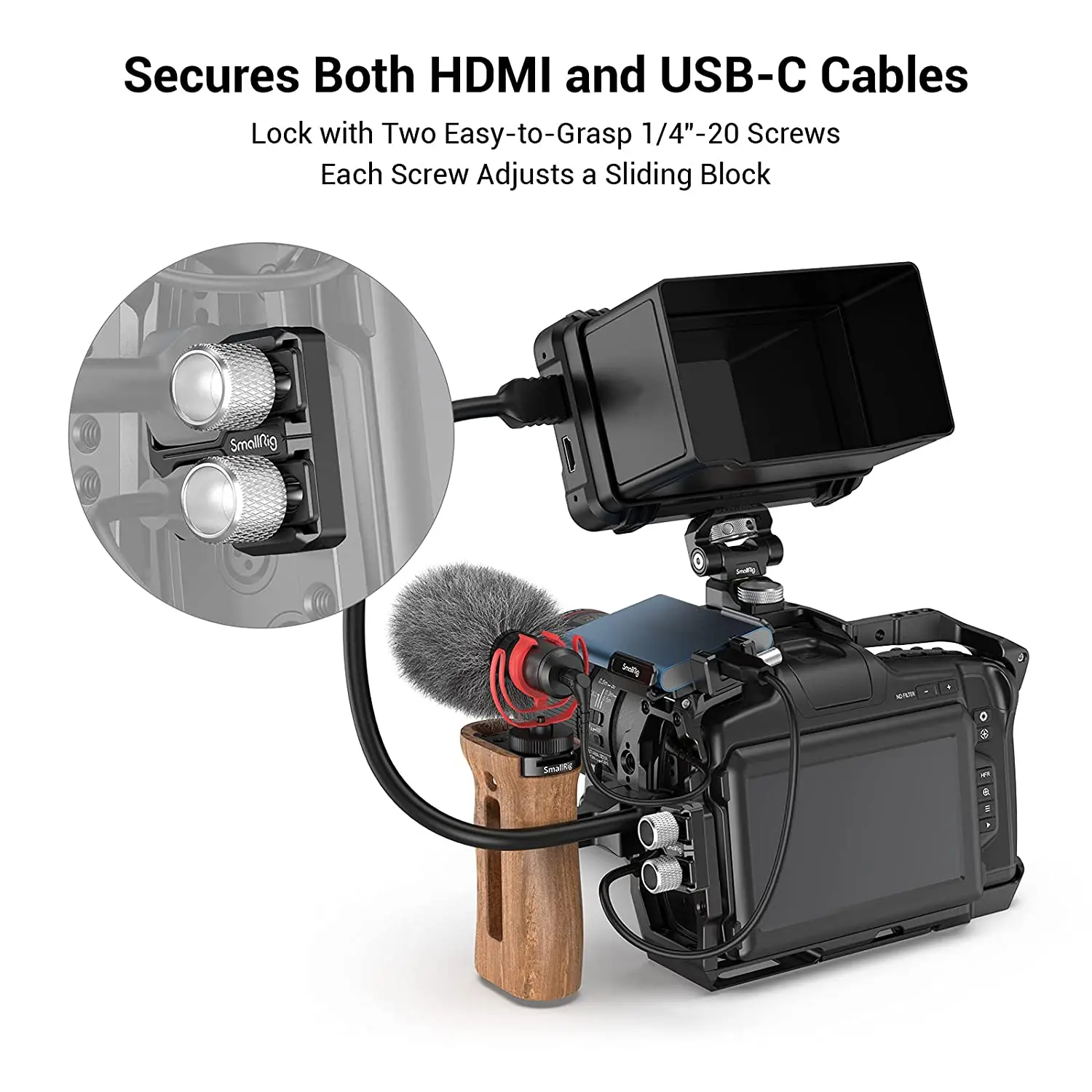 Крепление SmallRig T5/T7 SSD для BMPCC 6K PRO Samsung совместимое с Cage Pro 3272 | Электроника