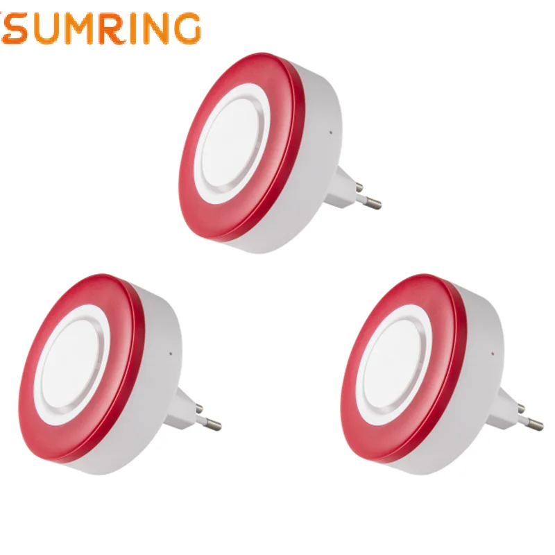 3pcs Simple Installation of Smart Home Fire Alarm Siren Zigbee 3.0 Intelligent Wireless indoor Small Siren