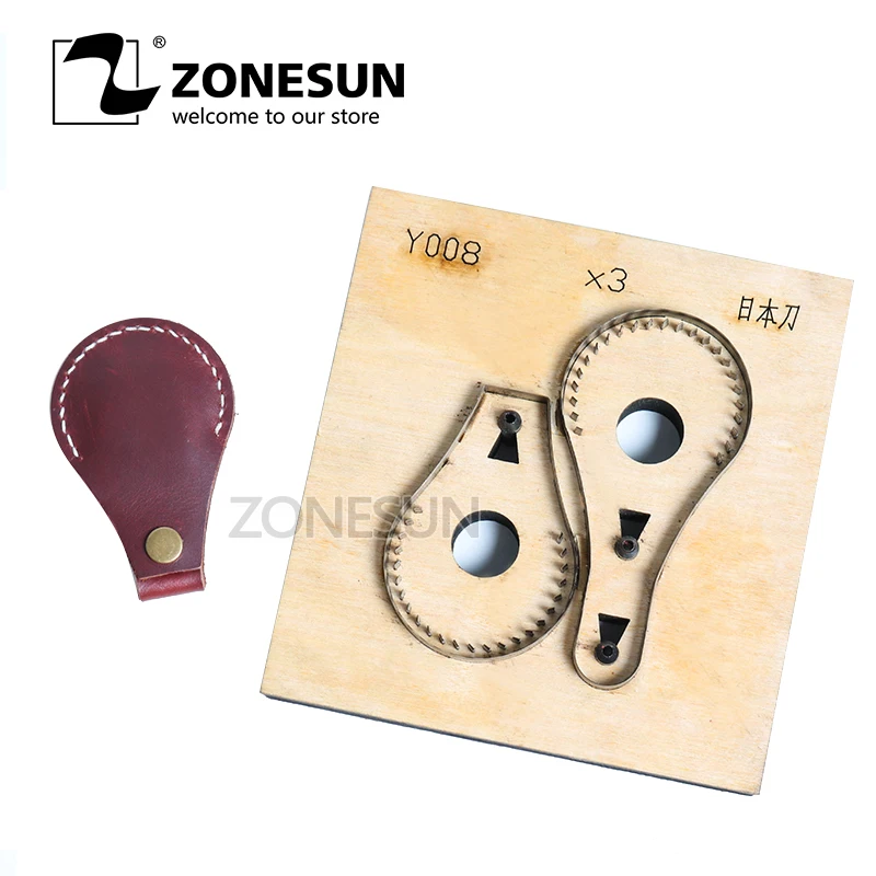 ZONESUN изготовленный на заказ кожаный штамповка Сделай Сам брелок деревянный