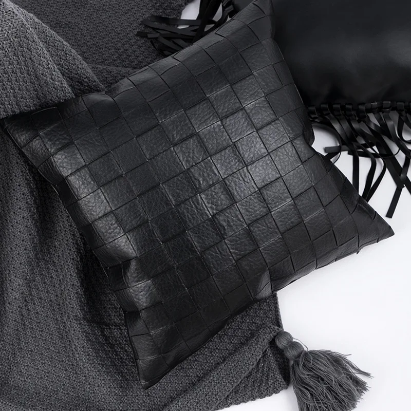 Чистый цвет из искусственной кожи наволочка гостиная диван подушка для поясницы