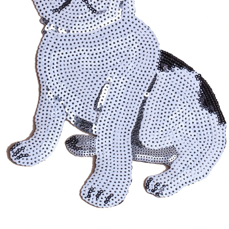 Милая собака Блестки ткани патч вышитые утюгом патчи для одежды сделай сам