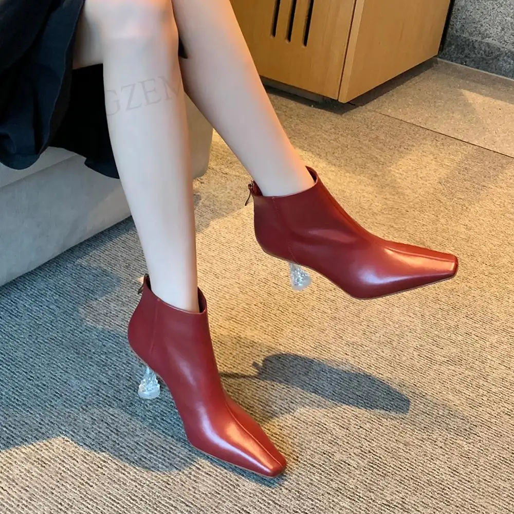 Женские ботинки из натуральной кожи с молнией сзади большие размеры 33 39 40|Женские