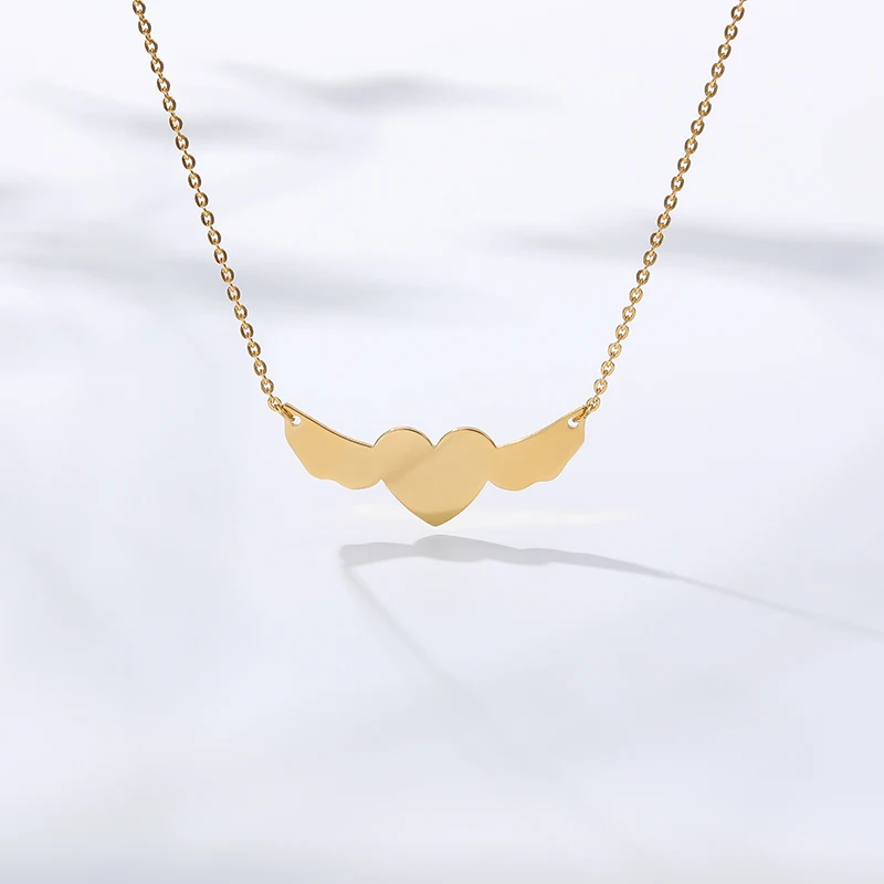 Женское Ожерелье с крыльями ангела в виде сердца|Ожерелья подвеской| |