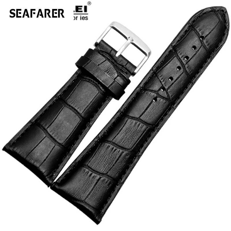 

Watch Strap 23mm 24mm 26mm 28mm Big Width Black Brown Mens Alligator Genuine Leather Watch Strap Band Bracelets Free Shipping