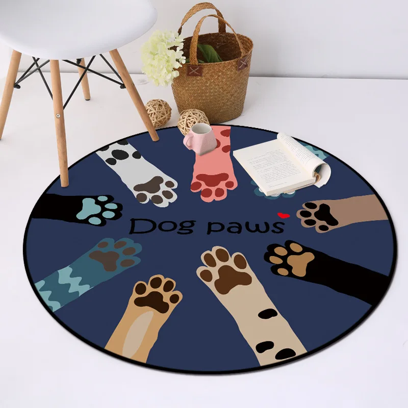 Круглый ковер с геометрическим узором для детской комнаты в гостиную спальню