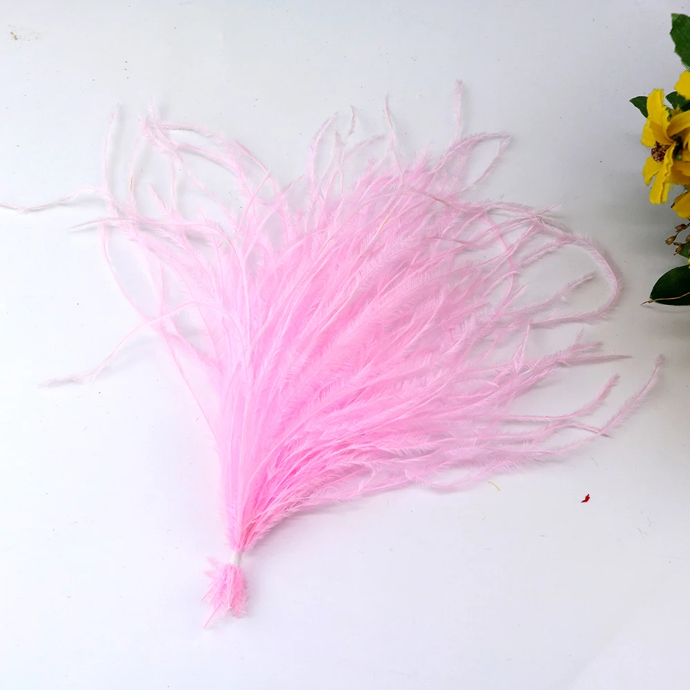 Light Pink 100 шт./лот, Размер 10-15, 15-18 см, милые, мягкие, окрашенные, цветные, натуральные пряди из страусиных перьев, для платья, 19 цветов - Цвет: Light Pink
