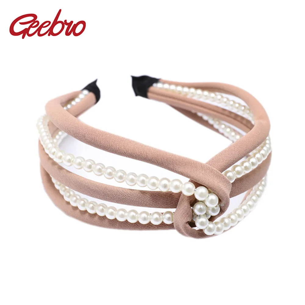 

Geebro, Женская Летняя мода, корейский стиль, перекрестное плетение, элегантные женские аксессуары для волос