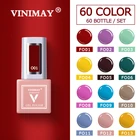 VINIMAY 60 шт.компл. УФ гель лак для ногтей, Гель-лак для ногтей, Праймер, отмачиваемый дизайн ногтей, Гель-лак для ногтей, Гель-лак для ногтей