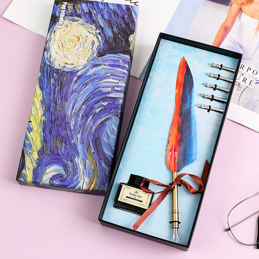 Винтажная каллиграфия перо набор ручек для письма с пустой чернильной бутылкой