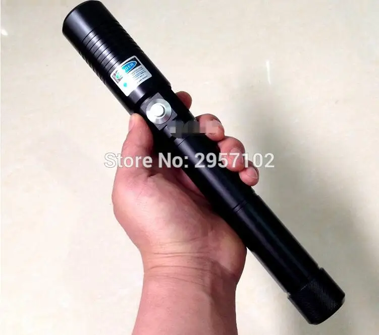 

High power Military 500w 500000m 450nm Blue laser pointer Flashlight Light Burning Match/dry Wood/black Burn Cigarettes Hunting