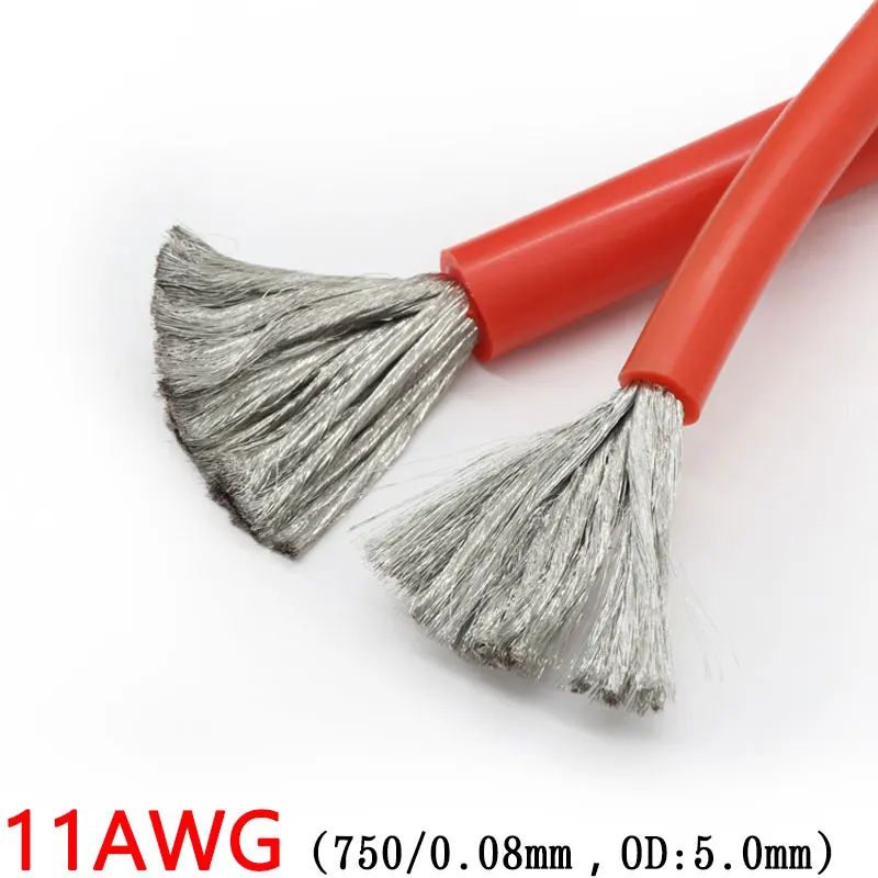 

1M 12AWG Ultra Soft Silicone Wire Insulated High Temperature Flexible Heat-Resistant Lighting Line Electronic Copper Cable Line