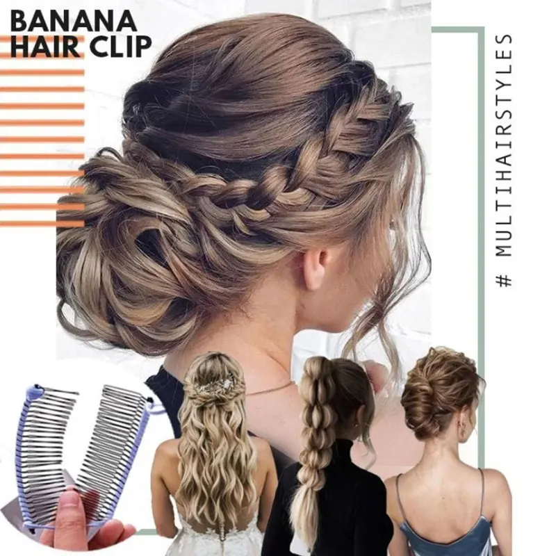 

Double Slide Comb Clip Hairpins Hair Tools 20/30teeth Hair Combs Vintage Hair Clip Flexible Hairclip Stretchable