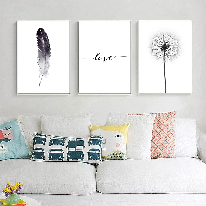 

Gatyztory 3pcs Paint By Numbers For Adults Feather Dandelion HandPainted Oil Painting Canvas DIY Gift Home Decor 40Ã—50cm