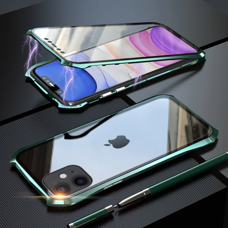 360 полноразмерный защитный чехол для iPhone 11 Pro Max металлический корпус телефона
