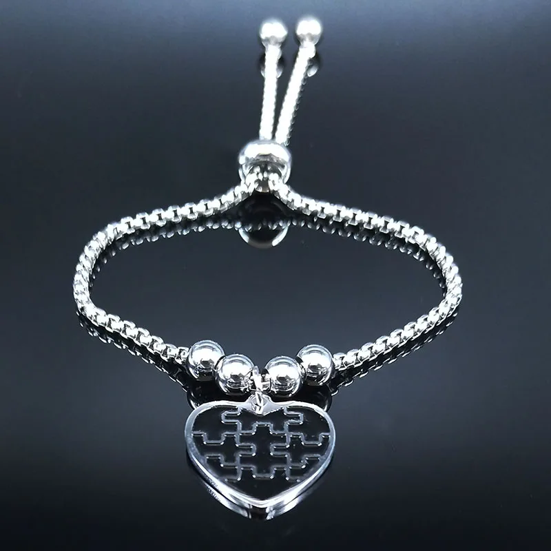 heart Модные браслеты из нержавеющей стали для мамы, женские браслеты из бусина серебряного цвета, браслет с подвеской, ювелирный браслет, женский браслет B18242 - Окраска металла: heart