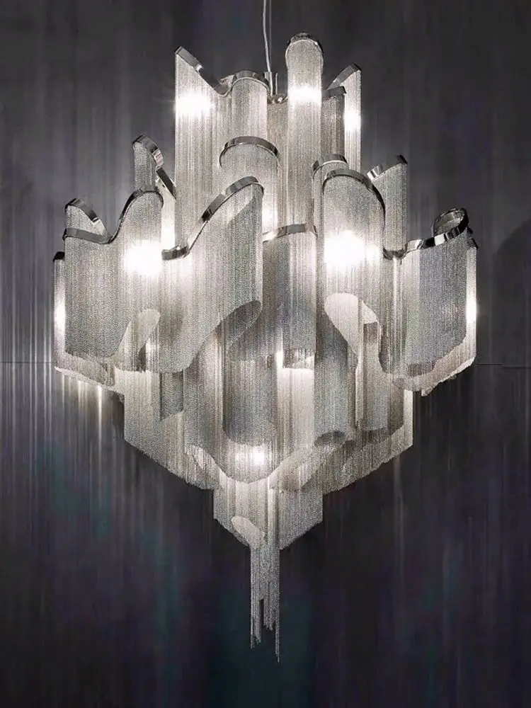 Современная креативная роскошная цепочка с кисточками люстра кисточкой