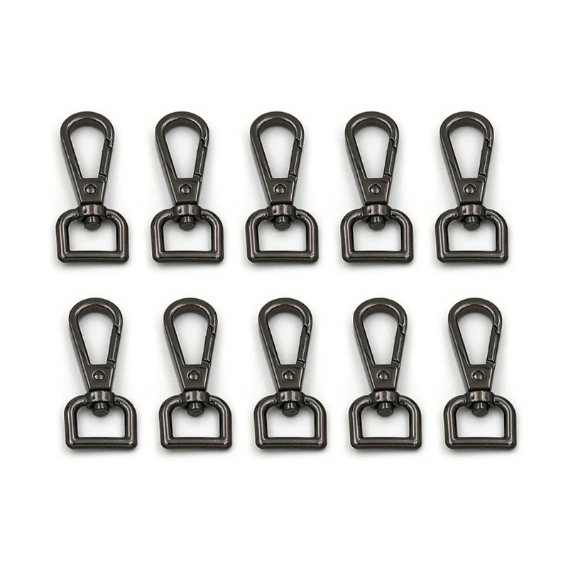 

10Pcs Metal Swivel Clasps D Rings Lanyard Hooks for Handbag Purse Strap Backpack DIY Craft Buckle Accessories
