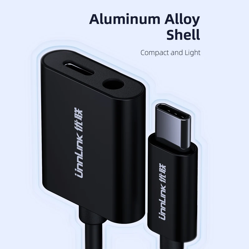 Unnlink 2 In 1 Audio Adapter Type C Fast Charge 3.5mm Jack Converter for Huawei P40 Pro Xiaomi Mi 8 9 SE | Электроника