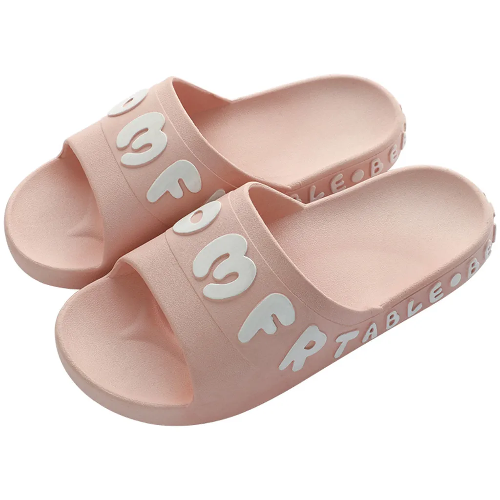2020 Funny Letter Print Slippers Women Summer Outdoor Indoor Beach Casual Rubber Shoes Female Home Bathroom Slipper Soft Sole | Обувь