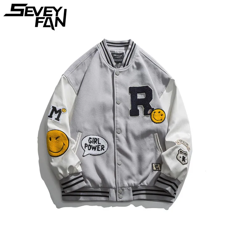 

Куртка мужская шерстяная бейсбольная в стиле ретро, в стиле хип-хоп