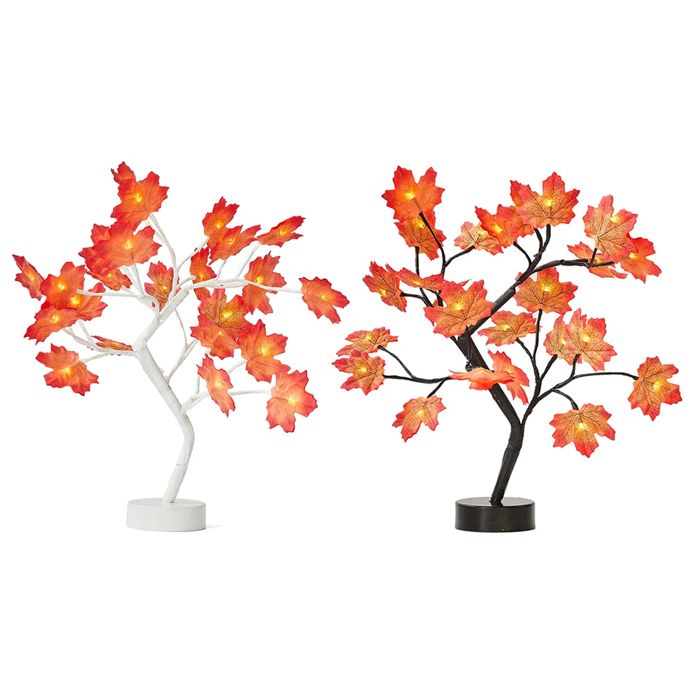 

Maple Leaf Tree Night Light Tree Fairy Lights Home Decoration Night Lamp USB Battery Operated For Bedroom Bedside Table Lamp