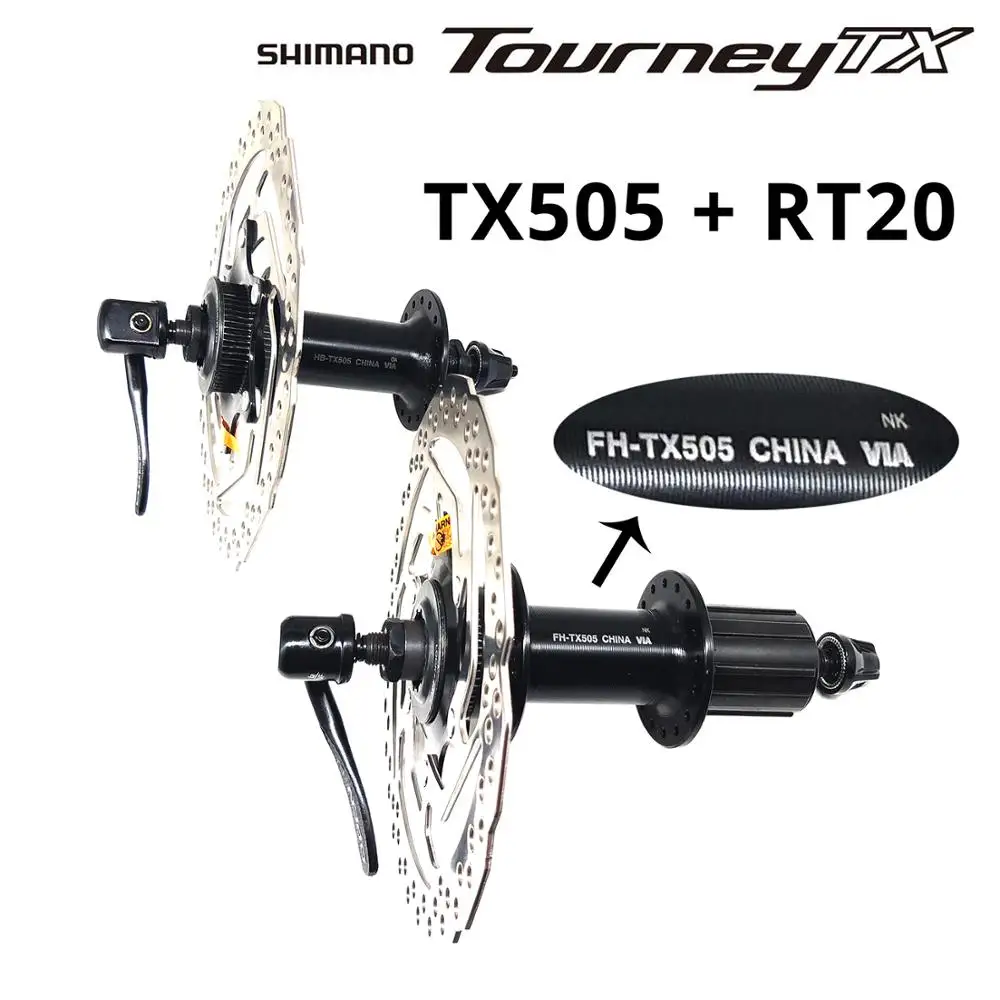 TX505 With RT20 DEORE M615 M595 ступица+ RT54 ступица велосипеда/TX505+ RT20 32H MTB дисковый тормоз для горного велосипеда запчасти центр блокировки ступицы и роторы - Цвет: TX505 With RT20
